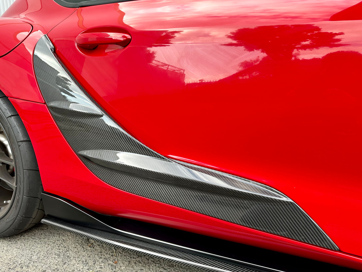 Origin Stryfe | Carbon Fiber Exterior Door Panel Overlay - Toyota Supra A90