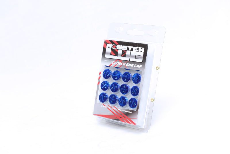 Monster Lug Caps M14x1.50 Set of 20 - Blue - Plastic