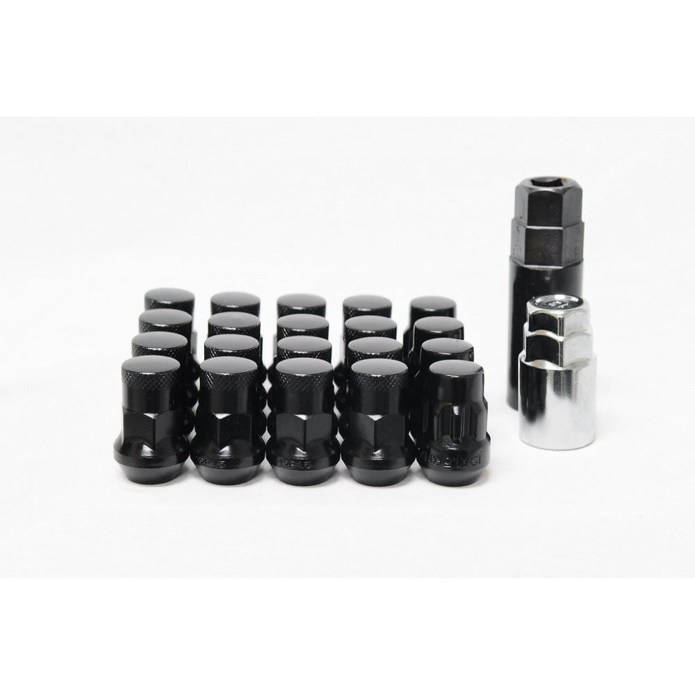 Muteki SR35 Close End Lug Nuts w/ Lock Set - Black 12x1.25 35mm