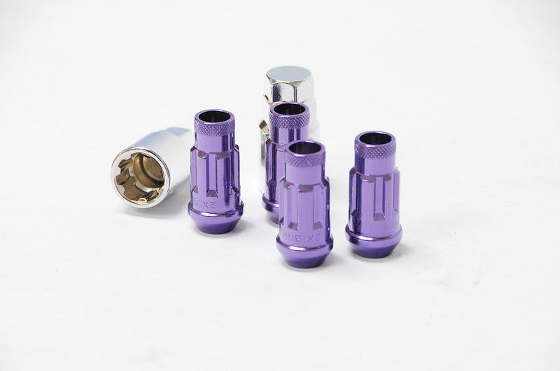Muteki SR48 Open End Locking Lug Nut Set of 4 - Purple 12x1.25 48mm