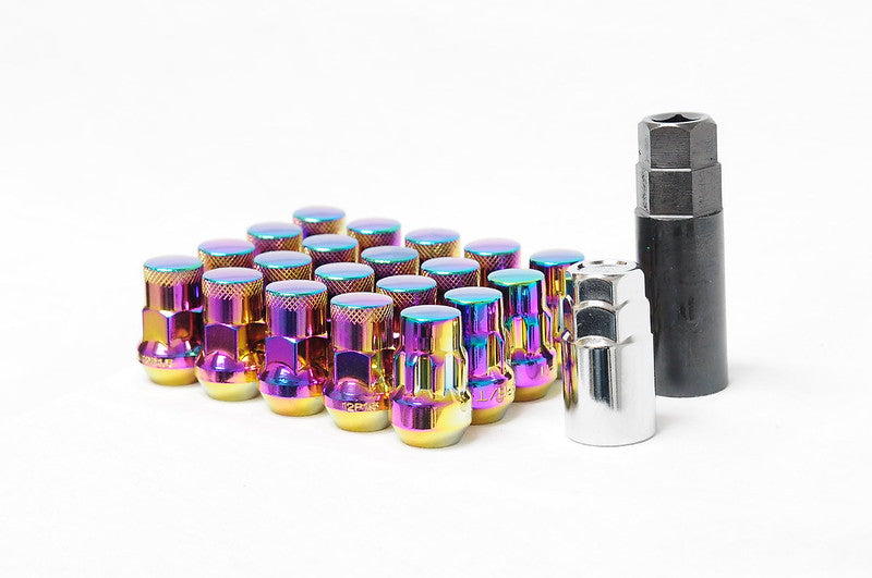 Muteki SR35 Close End Lug Nuts w/ Lock Set - Neon 12x1.50 35mm